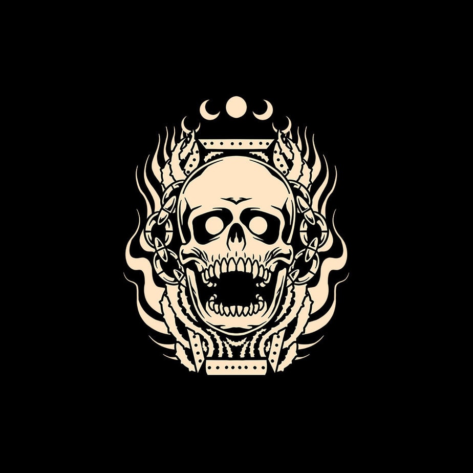 burned skull - Buy t-shirt designs