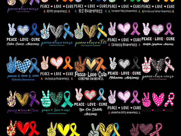 Bundle 24 desgin png , peace love cure , peace love cure png , peace love cure submilation png t shirt template