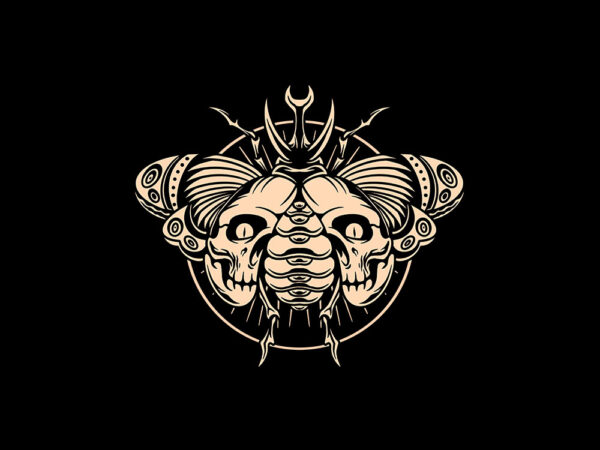 Dark beetle t shirt vector illustration