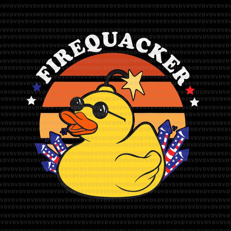 Firecracker Rubber Duck 4th Of July Patriotic Svg, Firequacker Svg, Duck 4th Of July Svg