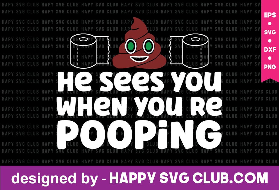 he sees you when you re pooping t shirt vector graphic,Christmas Toilet ...