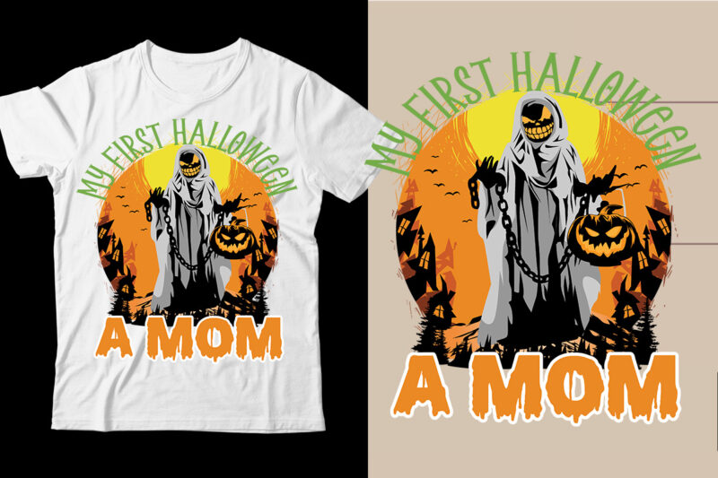 My First Halloween A Mom t-shirt design,Halloween T-Shirt Design Bundle,Halloween T-Shirt SVG,Halloween T-Shirt PNG,HAL01,Halloween t-shirt design bundle, Halloween t-shirt bundle, Halloween bundle, Halloween Couple bundle, Couple PNG SVG,Me AND her