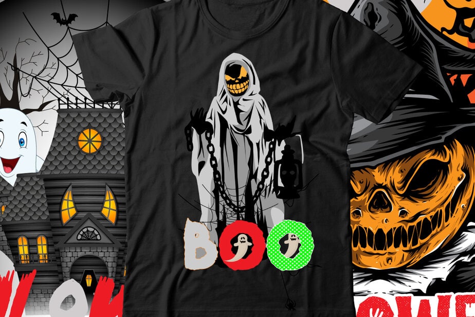 BOO TShirt Design , Halloween tshirt design bundle,halloween tshirt