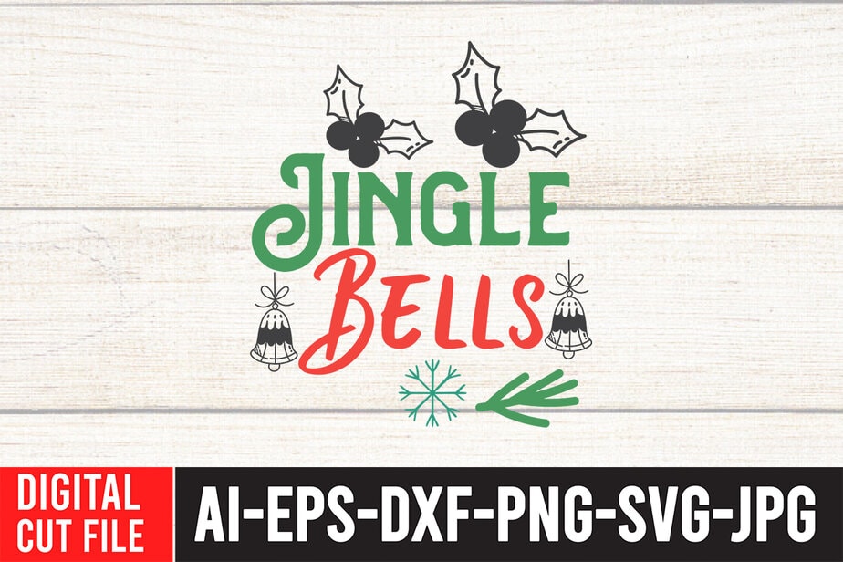 Jingle Bells T-shirt design.Christmas SVG Bundle, Winter svg, Santa SVG ...