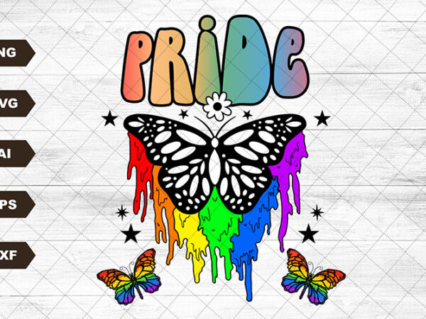 Pride svg, lgbtq+ svg sublimation design, say gay svg, gay pride svg, retro pride svg, butterfly rainbow svg design, hippie svg, boho svg