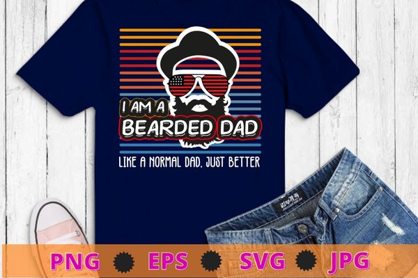 Mens i am Bearded Dad Shirt, Mens Beard Humor Funny T-shirt, Superhero T-Shirt