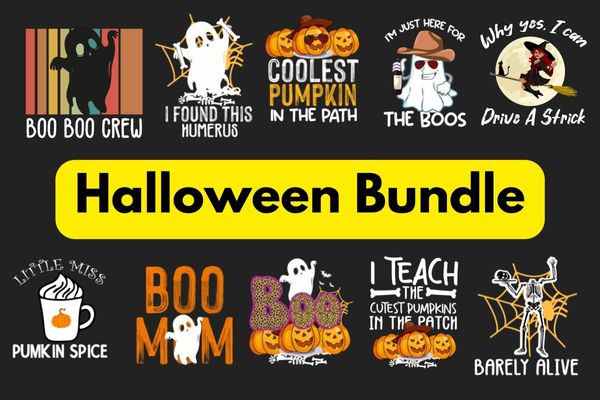 18 halloween t shirt bundle designs & graphics,18 best selling halloween t-shirt design bundle, cheap price halloween shirt