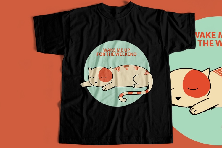 Weekend Cat T-Shirt Design