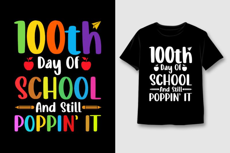 100 Days Of School T-Shirt Design Bundle