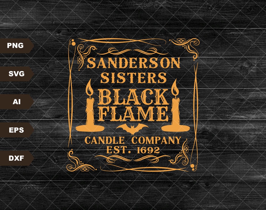 Black Flame Candle SVG, Hocus Pocus Svg, Sanderson Sisters Svg