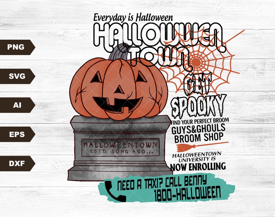 Halloween town pumpkin SVG digital download for sublimation or screens