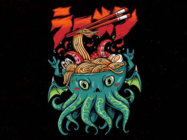 Cthulhu noodles t shirt vector file