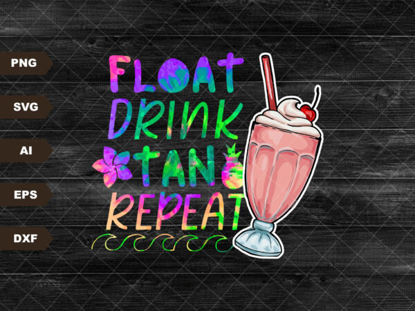 Float drink and tan repeat summer sublimation design, summer design svg, float drink svg, leopard and glitter summer png downloads