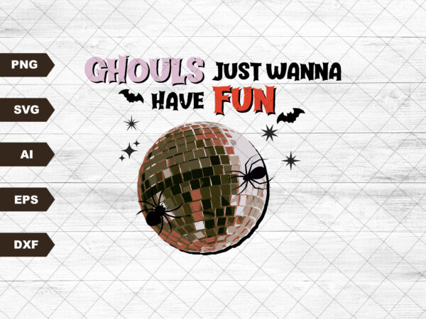 Halloween svg sublimation disco ball ghouls shirt design