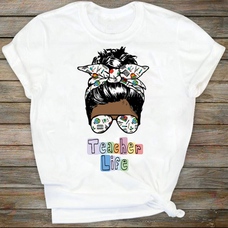 Afro Messy Bun Teacher Life svg Sublimation Design, Black Woman svg, Black Teacher svg, Messy Bun Teacher Png, Teacher Life Png Downlaods