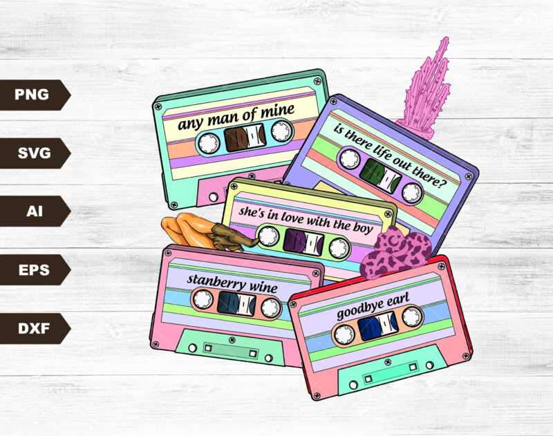 90s Country Cassette Tapes | Retro Sublimations, Western SVG Sublimation, Designs Downloads, SVG Clipart, Shirt Design, Sublimation Download