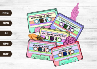 90s Country Cassette Tapes | Retro Sublimations, Western SVG Sublimation, Designs Downloads, SVG Clipart, Shirt Design, Sublimation Download