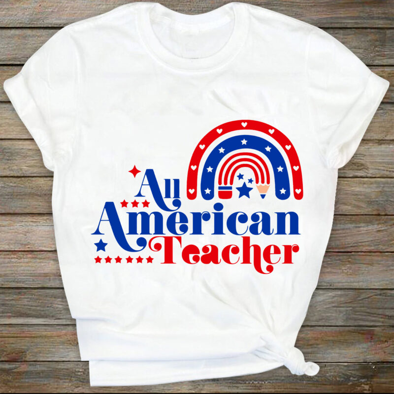 All American Teacher Glasses American Flag Svg, 1776 Svg, American Patriotic, The Fourth of July, Svg,SVG Files For Cricut Sublimation