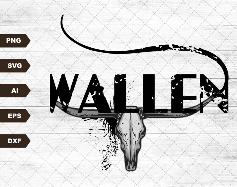 Wallen Bull Skull Svg file, EPS file, PNG file, Instant Digital Download, Cricut Cut File, Svg File for Cricut, Ai, Png, Dxf. Eps