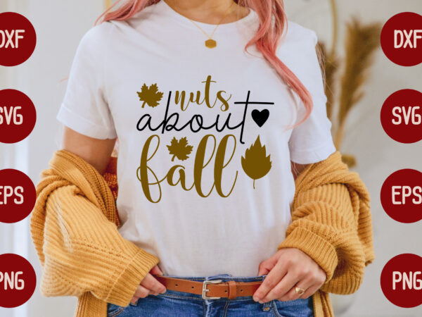 Nuts about fall T shirt vector artwork