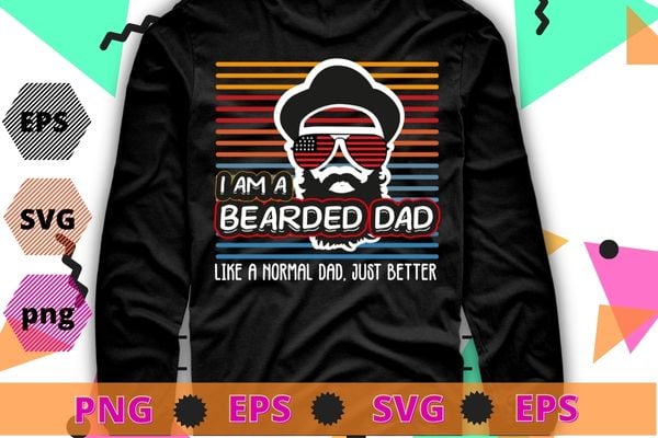 Mens i am Bearded Dad Shirt, Mens Beard Humor Funny T-shirt, Superhero T-Shirt