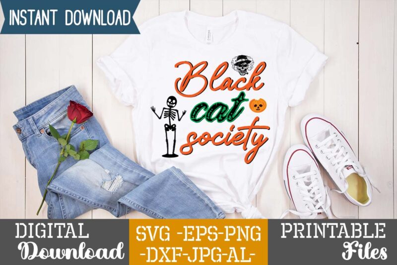 Black Cat Society SVG Design,good witch t-shirt design , boo! t-shirt design ,boo! svg cut file , halloween t shirt bundle, halloween t shirts bundle, halloween t shirt company bundle,