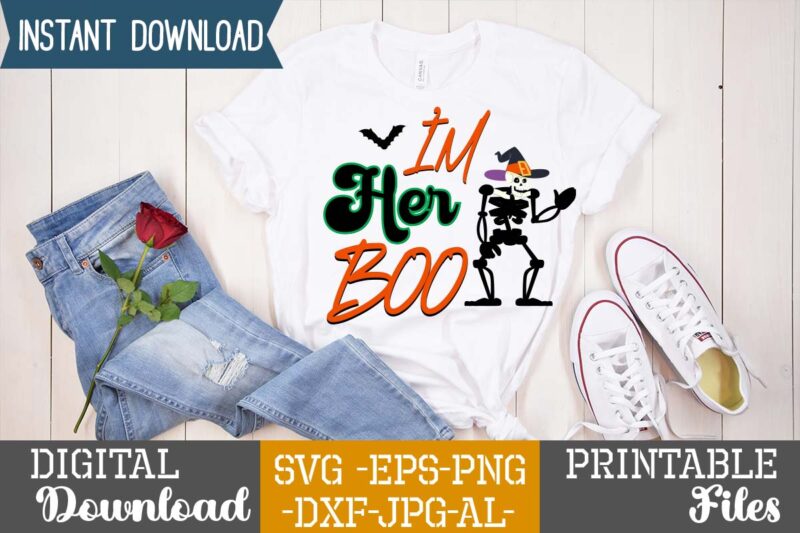 I'm Her Boo SVG Design,good witch t-shirt design , boo! t-shirt design ,boo! svg cut file , halloween t shirt bundle, halloween t shirts bundle, halloween t shirt company bundle,