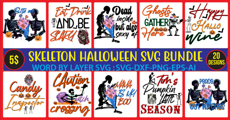 Skeleton Halloween Bundle,Halloween svg bundle , good witch t-shirt design , boo! t-shirt design ,boo! svg cut file , halloween t shirt bundle, halloween t shirts bundle, halloween t shirt