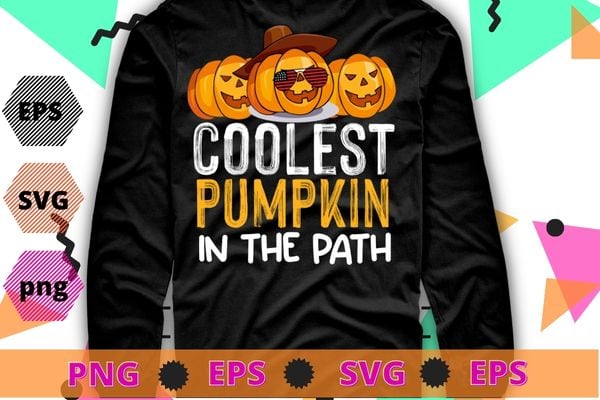 Kids Coolest Pumpkin In The Patch Toddler Boys Halloween Kids T-Shirt design svg, Coolest Pumpkin In The Patch png, Halloween cool pumpkin,