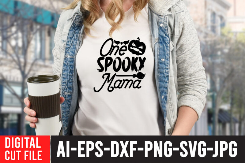 One Spooky Mama T-shirt Design,Halloween Svg, Dinosaur Skeleton Svg, Spooky Saurus Rex Svg, Kids Cut Files, Funny T-Rex with Pumpkin Svg, Dxf, Eps, Png, Silhouette, Cricut,HALLOWEEN SVG Bundle, HALLOWEEN Clipart,