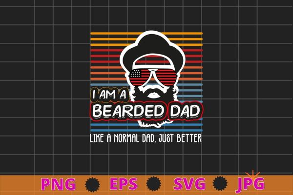 Mens i am bearded dad shirt, mens beard humor funny t-shirt, superhero t-shirt