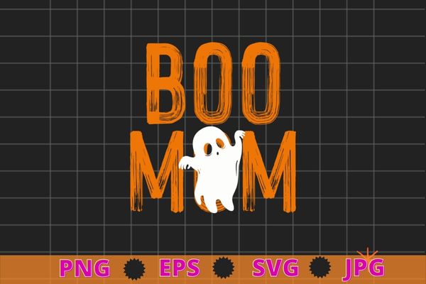 Boo mom funny halloween spooky ghost T-shirt design svg,