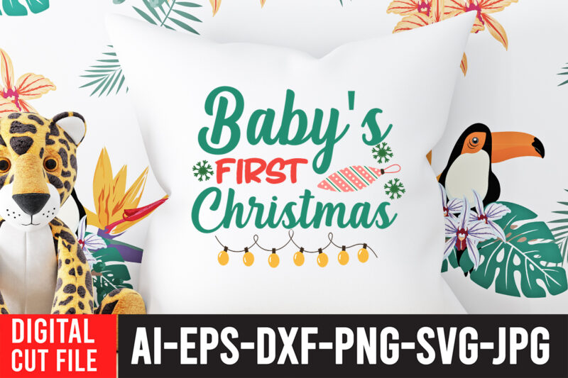 Baby s First Christmas T-shirt design.Christmas SVG Bundle, Winter svg, Santa SVG, Holiday, Merry Christmas, Christmas Bundle, Funny Christmas Shirt, Cut File Cricut, Christmas SVG Bundle, Winter svg, Santa SVG,