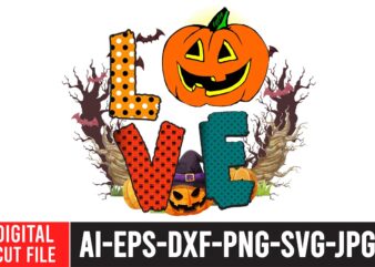 Love Sublimation Design , Halloween Sublimation Bundle , Halloween PNG Print , Transparent Background , Sublimation PNG, Halloween Bundle Png, Trick or Treat Png, Spooky Vibes, Cowhide, Western PNG, Halloween