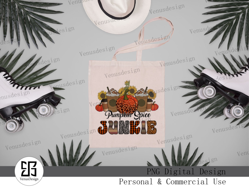 Pumpkin Spice Junkie Sublimation File Tshirt Design