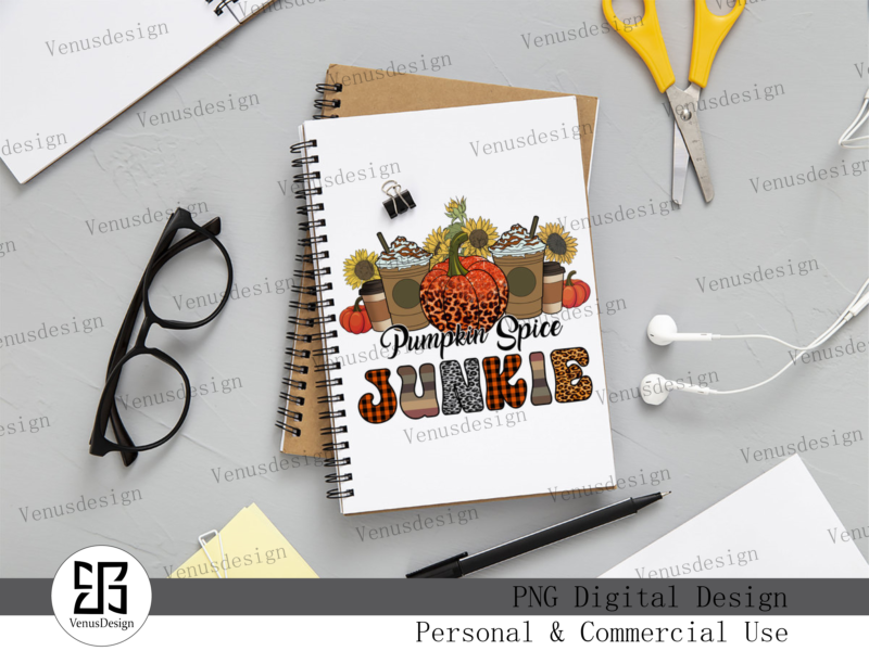 Pumpkin Spice Junkie Sublimation File Tshirt Design