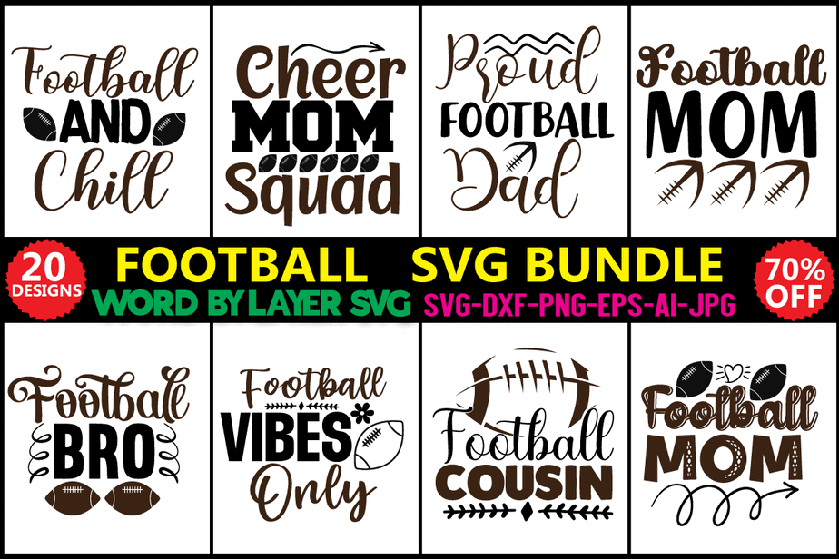 Football Svg Bundle, Football SVG Bundle, Football svg, dxf, png ...