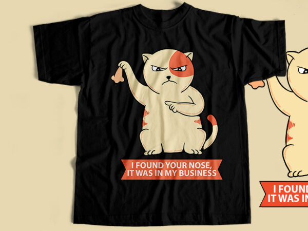 Angry cat t-shirt design