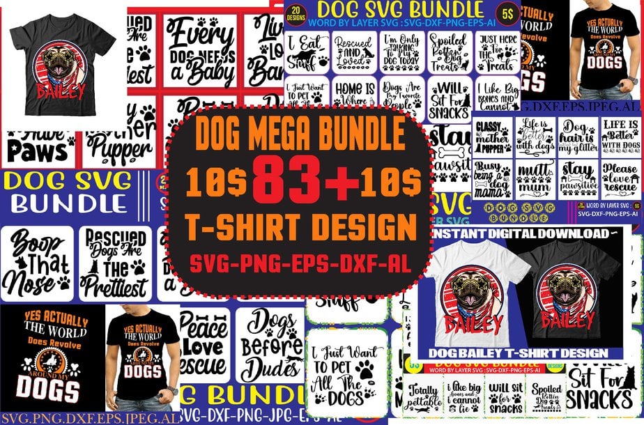 Dog Mega SVG T shrt Bundle 83 Svg Design And T shirt 3 Design Peeking 