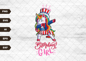 Unicorn Birthday Girl Svg, Unicorn Birthday Svg, Birthday Girl Svg, Birthday Girl Shirt Svg, Unicorn Cut files SVG, Dxf, Eps, Png t shirt vector graphic