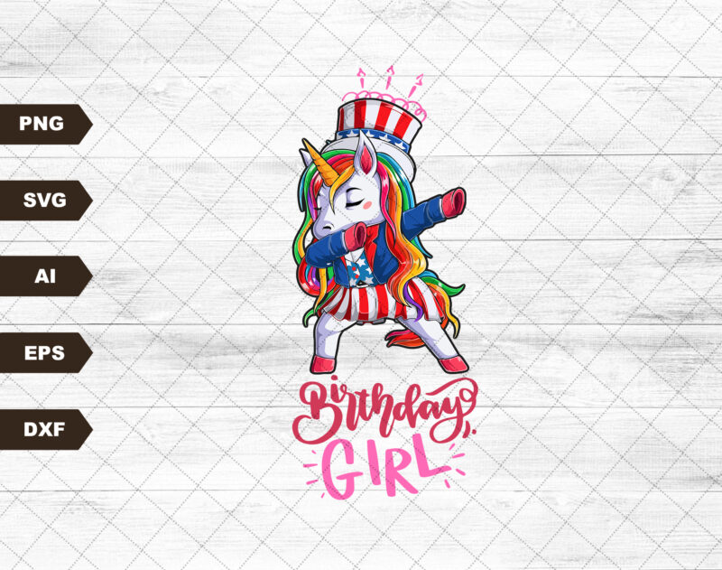 Unicorn Birthday Girl Svg, Unicorn Birthday Svg, Birthday Girl Svg, Birthday Girl Shirt Svg, Unicorn Cut files SVG, Dxf, Eps, Png