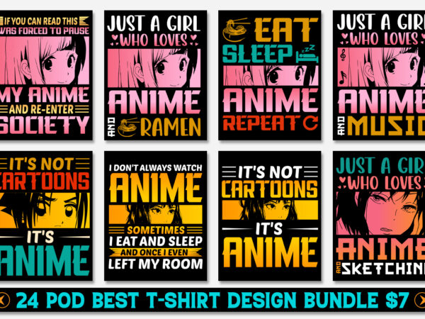 Anime t-shirt design bundle