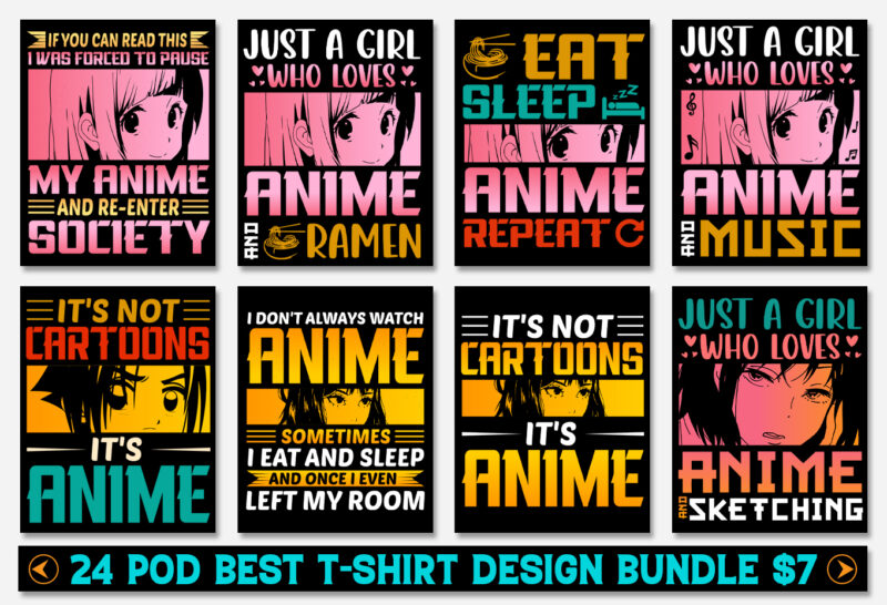 Anime T-Shirt Design Bundle