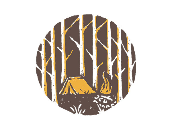 Camp fire t shirt vector file