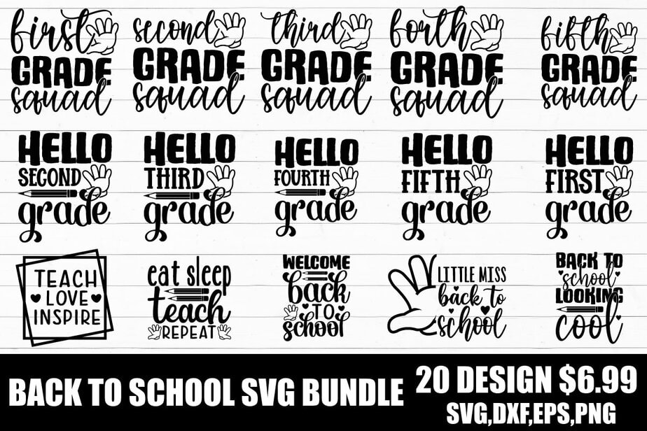 Back to school svg bundle - Buy t-shirt designs