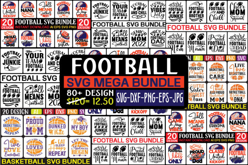 Football Svg Mega Bundle,Football svg bundle , soccer ball svg, football mom svg, soccer svg, football silhouette svg, football svgs, distressed football svg, eagles football svg, tigers football svg, football