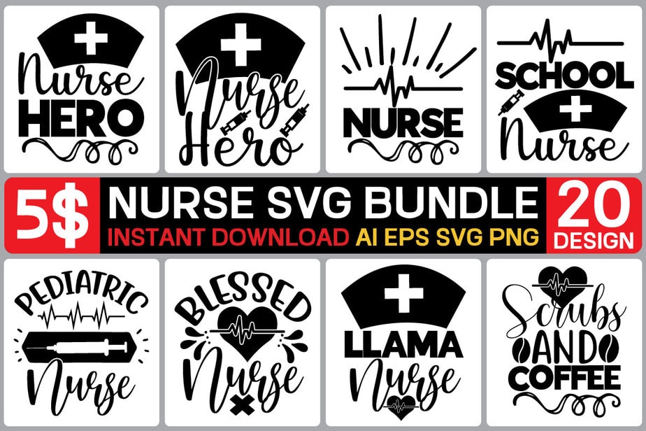 Nurse SVG Bundle, Nurse Quotes, Nurse Sayings, Nurse Clipart, Nurse