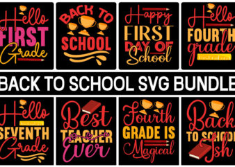 Back To School SVG Bundle, Teacher Svg, monogram svg, school bus svg, Book, 100th days of school, Kids Cut Files for Cricut, Silhouette, PNG,Hello School SVG Bundle, Back to School t shirt template