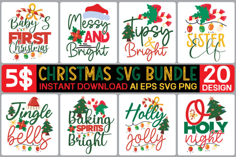 Christmas SVG Bundle vector t shirt design christmas svg bundle free