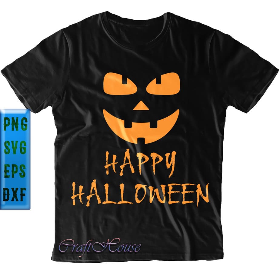 Premium Vector  Halloween pumpkin face tshirt design